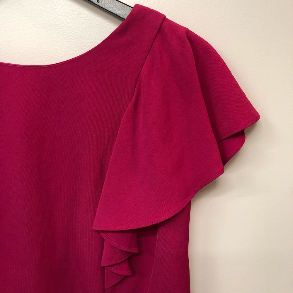 Banana Republic Fuchsia Lucia Flutter Sleeve Blouse - Size 4